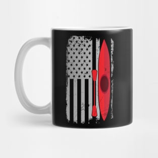 American Flag Kayak Distressed Outrigger Canoe Mug